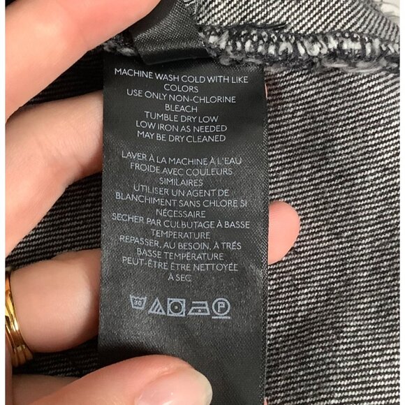 We The Free People Black Denim High-Waisted Distressed Fringe Hem Shorts Size 27 - Picture 6 of 11